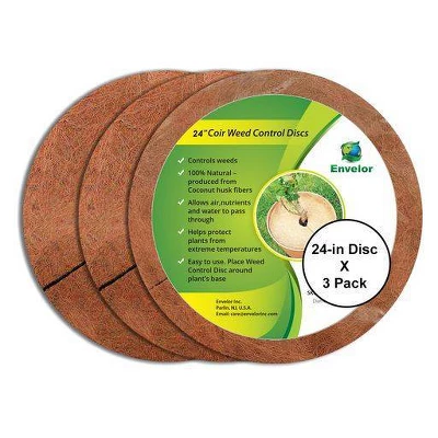 Envelor 3pk 24" Coco Coir Plant Cover Mulch Mat 4 Envelor 3pk 24" Coco Coir Plant Cover Mulch Mat - Image 4