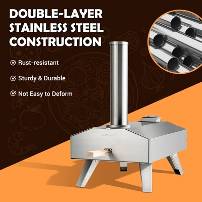 Costway Wood Pellet Pizza Oven Pizza Maker Portable Outdoor Pizza Stone W/ Foldable Leg 6 Costway Wood Pellet Pizza Oven Pizza Maker Portable Outdoor Pizza Stone W/ Foldable Leg - Image 6