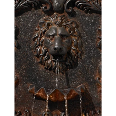 John Timberland Imperial Lion Acanthus Rustic Outdoor Floor Wall Water Fountain With LED Light 50" For Yard Garden Patio Home Deck Porch House Balcony 2 John Timberland Imperial Lion Acanthus Rustic Outdoor Floor Wall Water Fountain With LED Light 50" For Yard Garden Patio Home Deck Porch House Balcony - Image 2