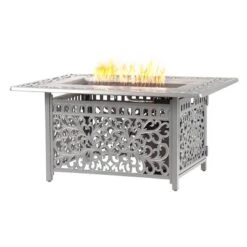 48" X 36" Rectangular Aluminum 55000 BTUs Propane Fire Pit Table With Two Covers - Brown - Oakland Living -Deals Patio Elegance Store GUEST c99e301a b32a 4075 9d34 7067f48f32c1