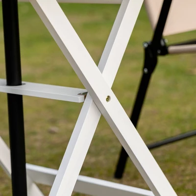 Outsunny Foldable Dining Table, Square Wood Side Table, Portable Bistro Table With Umbrella Hole For Outdoor Patio, Garden Or Backyard 5 Outsunny Foldable Dining Table, Square Wood Side Table, Portable Bistro Table With Umbrella Hole For Outdoor Patio, Garden Or Backyard - Image 5