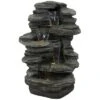 Sunnydaze Decor Sunnydaze 38"H Electric Polyresin And Fiberglass Stacked Shale Waterfall Outdoor Water Fountain With LED Lights