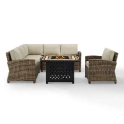 Bradenton 5pc Outdoor Wicker Seating With Fire Table - Crosley -Deals Patio Elegance Store GUEST ca6647e8 9b33 4125 8d71 bf3bad2b4477
