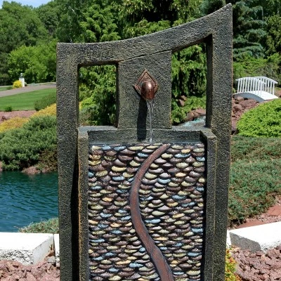 Sunnydaze Decor Sunnydaze 39"H Electric Polyresin And Fiberglass Modern Road Column Outdoor Water Fountain With LED Lights 5 Sunnydaze Decor Sunnydaze 39"H Electric Polyresin And Fiberglass Modern Road Column Outdoor Water Fountain With LED Lights - Image 5