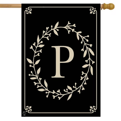 Briarwood Lane Classic Monogram Letter P House Flag Double-Sided 28" X 40" 1 Briarwood Lane Classic Monogram Letter P House Flag Double-Sided 28" X 40"