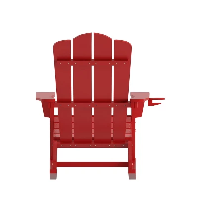 Flash Furniture Newport HDPE Adirondack Chair With Cup Holder And Pull Out Ottoman, All-Weather HDPE Indoor/Outdoor Chair 8 Flash Furniture Newport HDPE Adirondack Chair With Cup Holder And Pull Out Ottoman, All-Weather HDPE Indoor/Outdoor Chair - Image 8