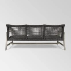 Hampton Wood & Wicker Sofa - Light Gray/Black - Christopher Knight Home -Deals Patio Elegance Store GUEST cc32f479 ae3f 4acb 84ac 325b85697a8f