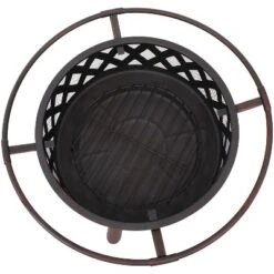 Sunnydaze Decor Sunnydaze Outdoor Camping Or Backyard Crossweave Cut Out Fire Pit With Spark Screen, Log Poker, And Metal Wood Grate - Bronze -Deals Patio Elegance Store GUEST ccf49de9 2d4e 437d 892f e82e36810d6f