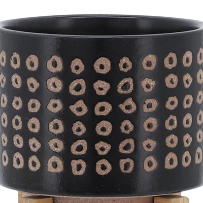 5.25" Ceramic Planter On Stand Brown - Sagebrook Home 5 5.25" Ceramic Planter On Stand Brown - Sagebrook Home - Image 5