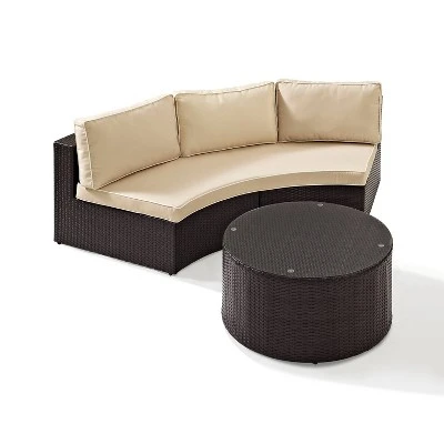 Catalina 2pc Outdoor Wicker Sectional Set - Sand - Crosley 7 Catalina 2pc Outdoor Wicker Sectional Set - Sand - Crosley - Image 7