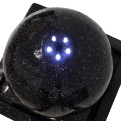 Sunnydaze Decor Sunnydaze Outdoor Polyresin Solar Powered Black Ball Water Fountain Feature With LED Light - 30" - Black -Deals Patio Elegance Store GUEST ced86ccb 1697 44d6 9671 c8992422b73b