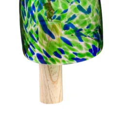 Evergreen Art Glass Speckle Turquoise Bell Chime