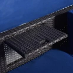 4pc Outdoor Wicker Rectangle Daybed With Canopy & Cushions - Blue - GODEER -Deals Patio Elegance Store GUEST cf05f8cc eea1 4832 865e 9270dafee752