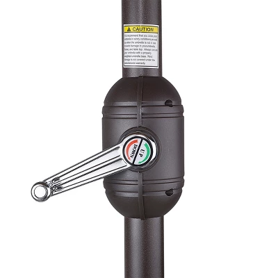 Nature Spring Patio Umbrella With LED Lights, 5-Position Vertical Tilt, 9' - Brown 2 Nature Spring Patio Umbrella With LED Lights, 5-Position Vertical Tilt, 9' - Brown - Image 2