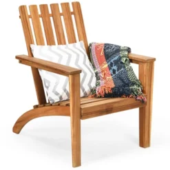 Costway Patio Acacia Wood Adirondack Chair Lounge Armchair Durable Outdoor Garden Yard -Deals Patio Elegance Store GUEST cf155b80 2d33 4ed4 a162 fa2c43294080