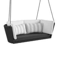 Sally Loveseat Swing With Cushion - Gray/Black - Novogratz -Deals Patio Elegance Store GUEST cf288900 8817 47a9 86ac 1a46d70daa5e