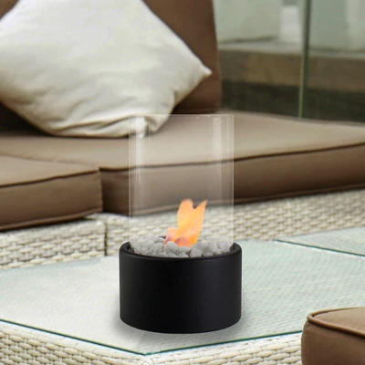 Northlight 10.5" Bio Ethanol Round Portable Tabletop Fireplace With Black Base 1 Northlight 10.5" Bio Ethanol Round Portable Tabletop Fireplace With Black Base