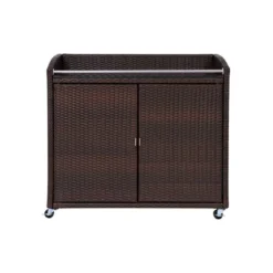 Teamson Home 39.5" Veronica Rolling Outdoor PE Rattan Bar Cart With Storage, Brown 14 Teamson Home 39.5" Veronica Rolling Outdoor PE Rattan Bar Cart With Storage, Brown -Deals Patio Elegance Store GUEST cfa0128a 219d 4246 92ae 749460425af0