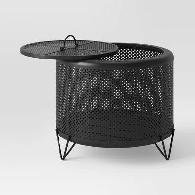 25" Metal Wood Burning Lantern Style Fire Pit - Black - Threshold™ 2 25" Metal Wood Burning Lantern Style Fire Pit - Black - Threshold™ - Image 2