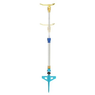 Aqua Joe AJ-ISTAS 3-Arm Brass Rotary 360-Degree Telescoping Sprinkler | Telescoping | 1390 Sq Ft Max Coverage 1 Aqua Joe AJ-ISTAS 3-Arm Brass Rotary 360-Degree Telescoping Sprinkler | Telescoping | 1390 Sq Ft Max Coverage