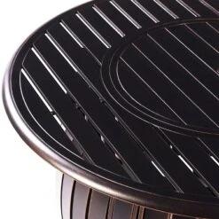 Oakland Living 5pc Deep Seating Aluminum Outdoor Patio Fire Pit Dining Set With Stripe Pattern Fire Table Copper/Gray -Deals Patio Elegance Store GUEST d022a769 82fe 49c3 86fe 194a2fd545a7 1