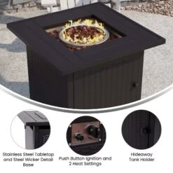 Flash Furniture Outdoor 50,000 BTU Black 28"Square Metal Fire Pit Table With Lid And Lava Rock 20 Flash Furniture Outdoor 50,000 BTU Black 28"Square Metal Fire Pit Table With Lid And Lava Rock -Deals Patio Elegance Store GUEST d0a0fa89 0df3 4d50 886b bd7bf7ee5246