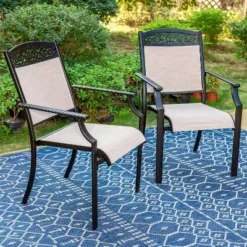 7pc Outdoor Dining Dining Set With Metal Slat Top Table & Cast Aluminum Chairs - Captiva Designs -Deals Patio Elegance Store GUEST d0cbfdd7 769c 4269 9fb7 d68f7514b9ec