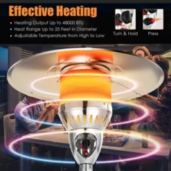 Costway 48,000 BTU Patio Propane Heater Stainless Steel W/Table & Wheels -Deals Patio Elegance Store GUEST d18cbade 7761 4a49 8a68 8b04245d109e