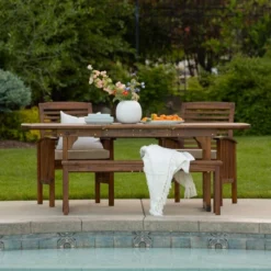 Ravenscroft 4pc Extendable Acacia Wood Outdoor Dining Set - Saracina Home 10 Ravenscroft 4pc Extendable Acacia Wood Outdoor Dining Set - Saracina Home -Deals Patio Elegance Store GUEST d1e17e82 6666 4c9e 9100 6baec1df9027