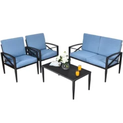 Tangkula 4-Piece Outdoor Aluminum Patio Conversation Set Cushioned Sofa Chair With Coffee Table 6 Tangkula 4-Piece Outdoor Aluminum Patio Conversation Set Cushioned Sofa Chair With Coffee Table -Deals Patio Elegance Store GUEST d24faba9 aecc 4244 a876 91291b451fc3