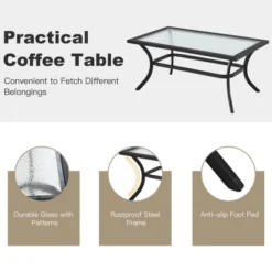 Costway 4 PCS Patio Furniture Set Cushion Sofa Loveseat Sectional Garden Deck Poolside -Deals Patio Elegance Store GUEST d27fca52 d7e7 4f16 a20b 6da08f7a010d