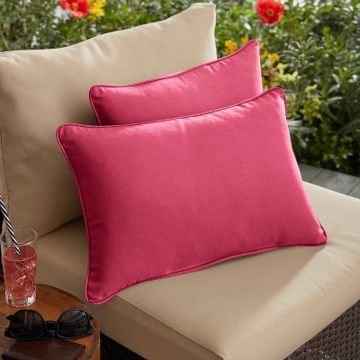 2pk Sunbrella Corded Outdoor Throw Pillows Hot Pink 1 2pk Sunbrella Corded Outdoor Throw Pillows Hot Pink