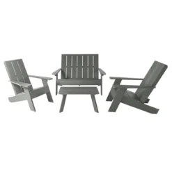 Italica 4pc Outdoor Set With Modern Adirondack Chairs, Double Wide Adirondack Chairs & Table - Highwood 18 Italica 4pc Outdoor Set With Modern Adirondack Chairs, Double Wide Adirondack Chairs & Table - Highwood -Deals Patio Elegance Store GUEST d3c5928b 07bd 43aa 986e 002b554a0c6e