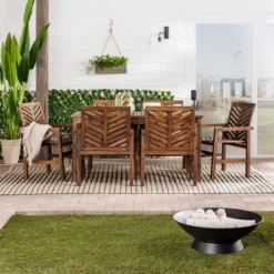 7pc Slatted Chevron Acacia Patio Dining Set - Saracina Home 15 7pc Slatted Chevron Acacia Patio Dining Set - Saracina Home -Deals Patio Elegance Store GUEST d42c9ba6 8f73 42ba b741 56bbdb1a1810
