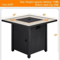 Yaheetech Gas Fire Pit Table Square With Ceramic Tabletop Outdoor -Deals Patio Elegance Store GUEST d4c65409 2ad7 4e0d a5c2 b82d6988d7ff