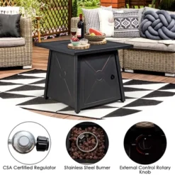 Costway 9PCS Patio Rattan Furniture Set Fire Pit Space-saving W/ Cushion Cover -Deals Patio Elegance Store GUEST d60a9c6d 1bf2 4041 b18c 04e5e04bb39b