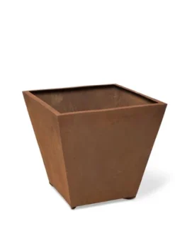 Corten Steel Tapered Square Planter 22in