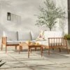 Saracina Home 6pc Modern Boho Outdoor Eucalyptus Spindle Sectional