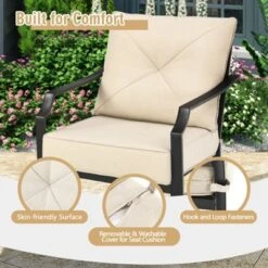 Tangkula Set Of 2 Patio Dining Chairs Outdoor Armchairs W/Padded Cushions For Backyard Garden Balcony -Deals Patio Elegance Store GUEST d78bf7f9 e594 4296 abfe fbcba00dffc2