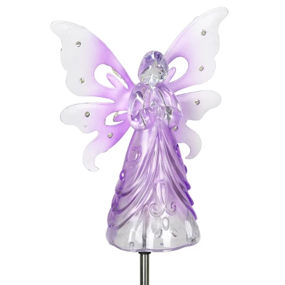39.25" Metal Angel Solar Stake Purple - Exhart 6 39.25" Metal Angel Solar Stake Purple - Exhart - Image 6