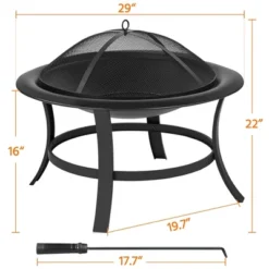 Yaheetech 29" Round Fire Pits Fire Bowl With Spark Screen For Backyard Patio Camping -Deals Patio Elegance Store GUEST d834c06c b093 4638 bdb7 2fcec52abeba