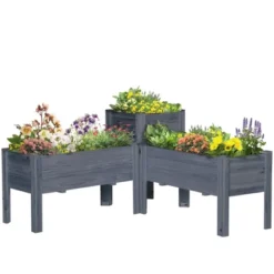 Outsunny Set Of 3 Raised Garden Beds, Self-Draining Elevated Wood Planter Boxes With Legs & Liner To Grow Vegetables, Herbs, And Flowers, Gray 7 Outsunny Set Of 3 Raised Garden Beds, Self-Draining Elevated Wood Planter Boxes With Legs & Liner To Grow Vegetables, Herbs, And Flowers, Gray -Deals Patio Elegance Store GUEST d83ffc9b 1528 4b78 8bd9 2b4e37abc599