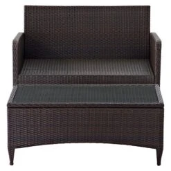 Kiawah 2 Piece Outdoor Wicker Seating Set With Chair & Ottoman - Sangria - Crosley -Deals Patio Elegance Store GUEST d972e69f 8d9d 4086 a228 838d016f1fad
