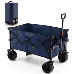 Costway Folding Collapsible Wagon Utility Garden Cart W/ Wide Wheels Adjustable Handle -Deals Patio Elegance Store GUEST dab553d9 e6b6 489a a32e 04d3be923010