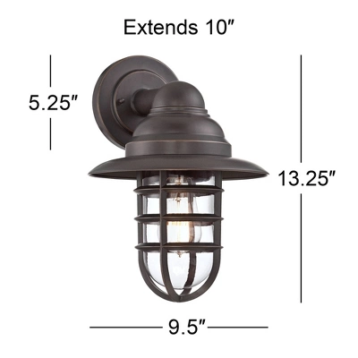 John Timberland Marlowe Industrial Outdoor Wall Light Fixture Galvanized Hooded Cage 13 1/4" Clear Glass For Post Exterior Barn Deck House Porch Yard 6 John Timberland Marlowe Industrial Outdoor Wall Light Fixture Galvanized Hooded Cage 13 1/4" Clear Glass For Post Exterior Barn Deck House Porch Yard - Image 6