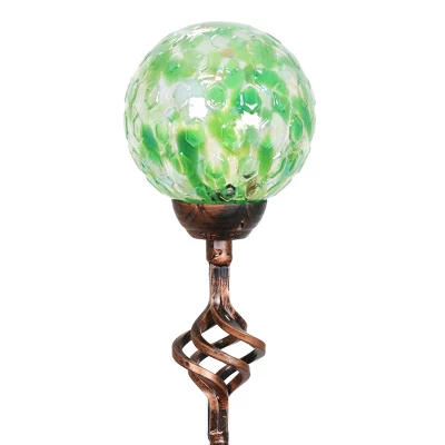 31" Solar Pearlized Glass Honeycomb Finial Resin Garden Stakes Green - Exhart 7 31" Solar Pearlized Glass Honeycomb Finial Resin Garden Stakes Green - Exhart - Image 7