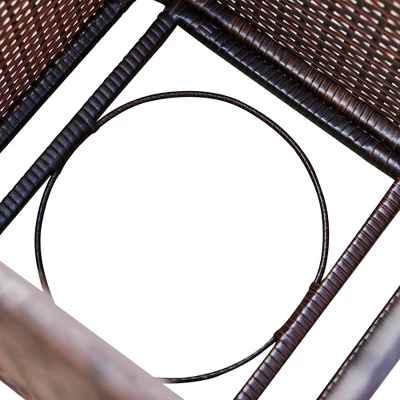 Teamson Home Gas Tank Wicker Cover Table For 20 Lb Propane Tanks, Brown 4 Teamson Home Gas Tank Wicker Cover Table For 20 Lb Propane Tanks, Brown - Image 4