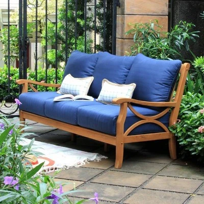 Abbington Teak Patio Sofa With Cushion - Cambridge Casual 5 Abbington Teak Patio Sofa With Cushion - Cambridge Casual - Image 5