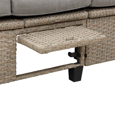 4pc Outdoor Adjustable Wicker Sectional Set With Canopy & Table - GODEER 8 4pc Outdoor Adjustable Wicker Sectional Set With Canopy & Table - GODEER - Image 8