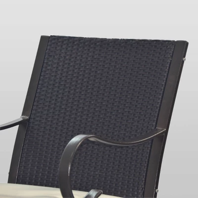 Harmony 2pk Wicker Rocking Chair - Dark Brown/Cream - Christopher Knight Home 3 Harmony 2pk Wicker Rocking Chair - Dark Brown/Cream - Christopher Knight Home - Image 3